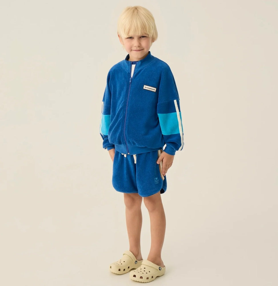 Blue Colour Block Shorts