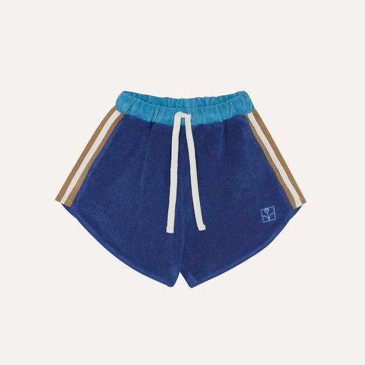 Blue Colour Block Shorts