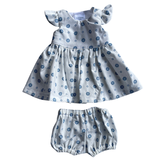 Baby Doll Dress Blue Daisies