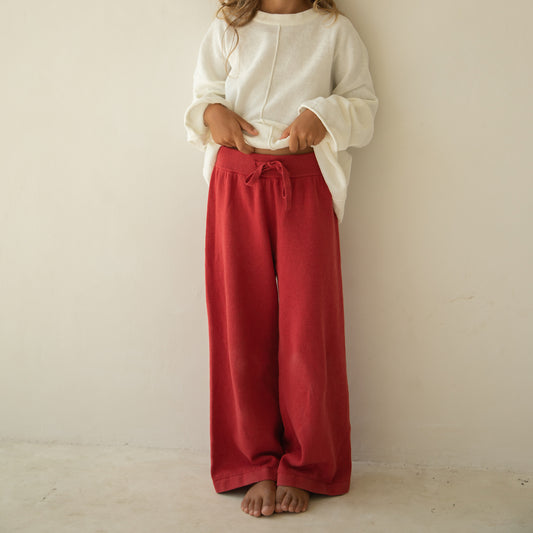 Thin Knit Pants Chilli