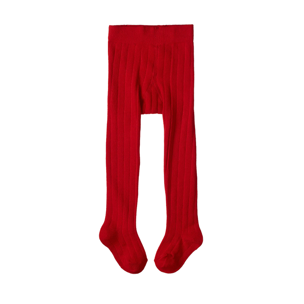 Organic Cotton Tights Raspberry Red