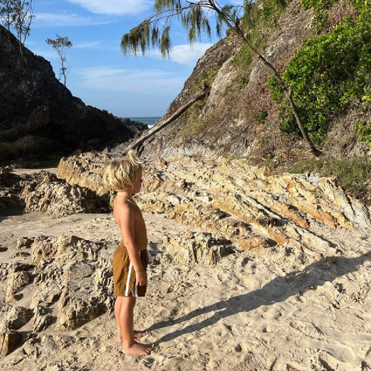 Twin Stripe Swim Short Caramello