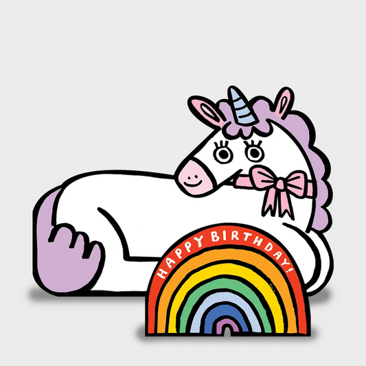 Unicorn With Mini Card Kids Greeting Card
