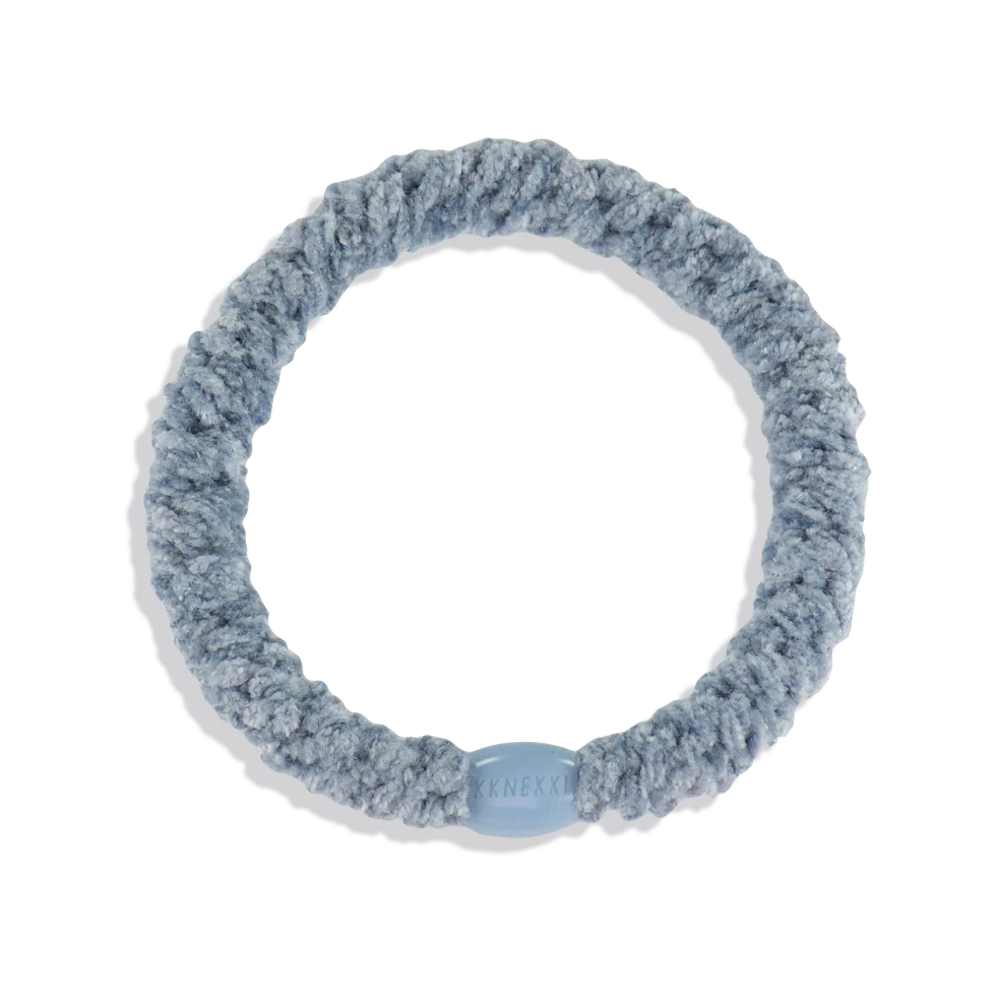 Velvet Light Blue Hair Tie