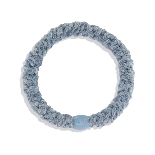 Velvet Light Blue Hair Tie