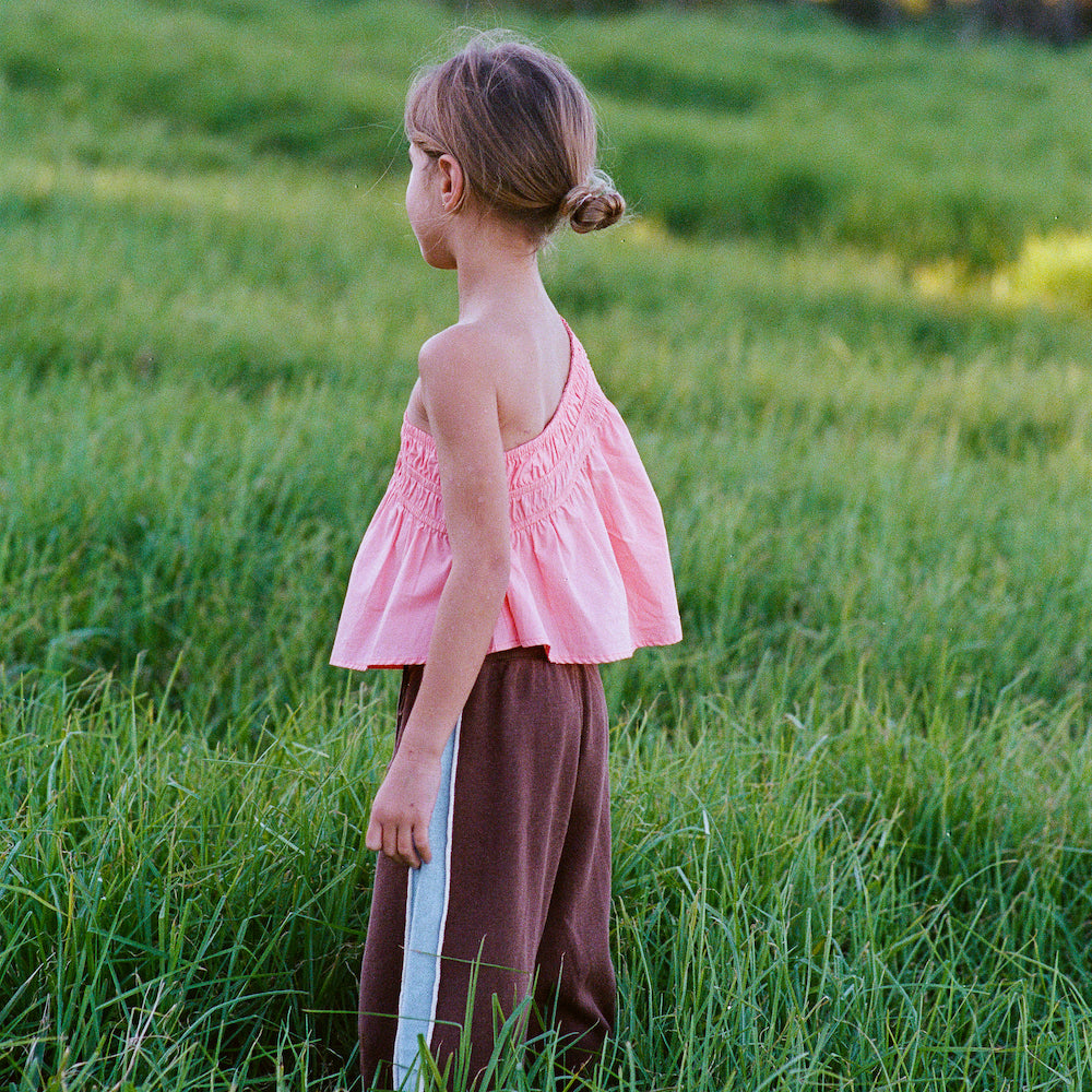 Lightweight Knit Pants Choc Contrast