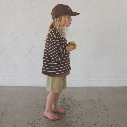 Lightweight Pull Over Choc Stripe