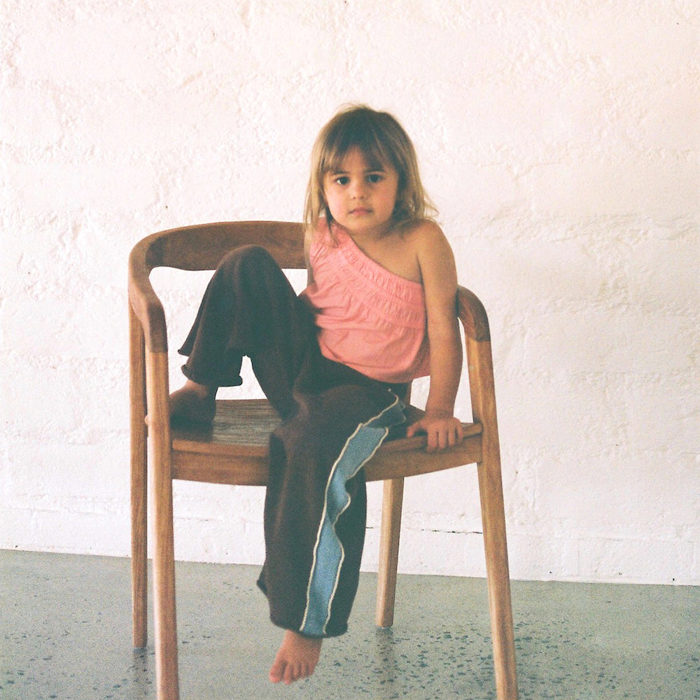 Lightweight Knit Pants Choc Contrast