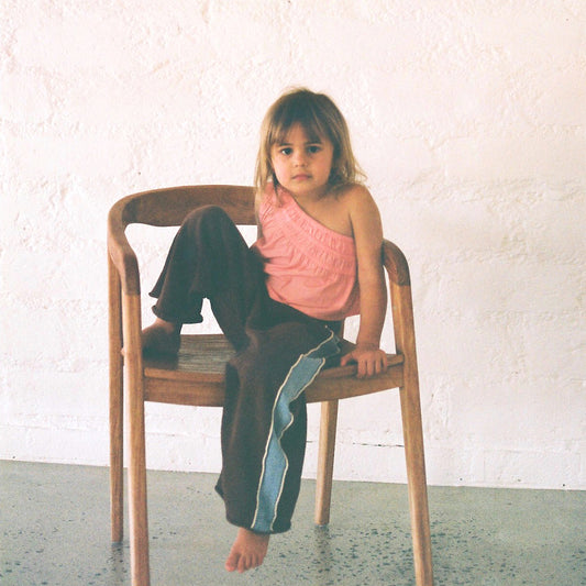 Lightweight Knit Pants Choc Contrast