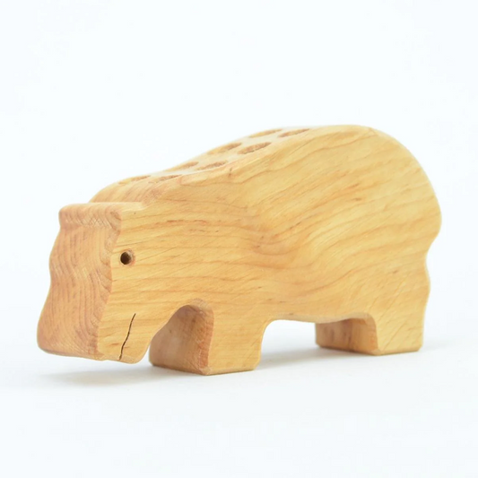 Hippo Wooden Pencil Holder 12 Holes