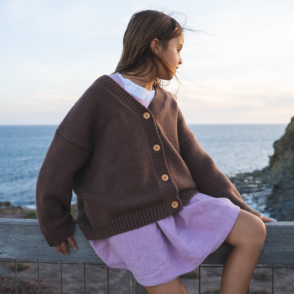 Wool Knit Cardigan Cocoa