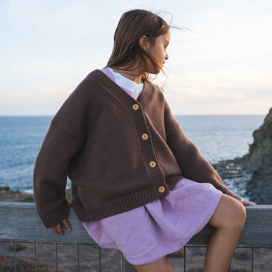 Wool Knit Cardigan Cocoa