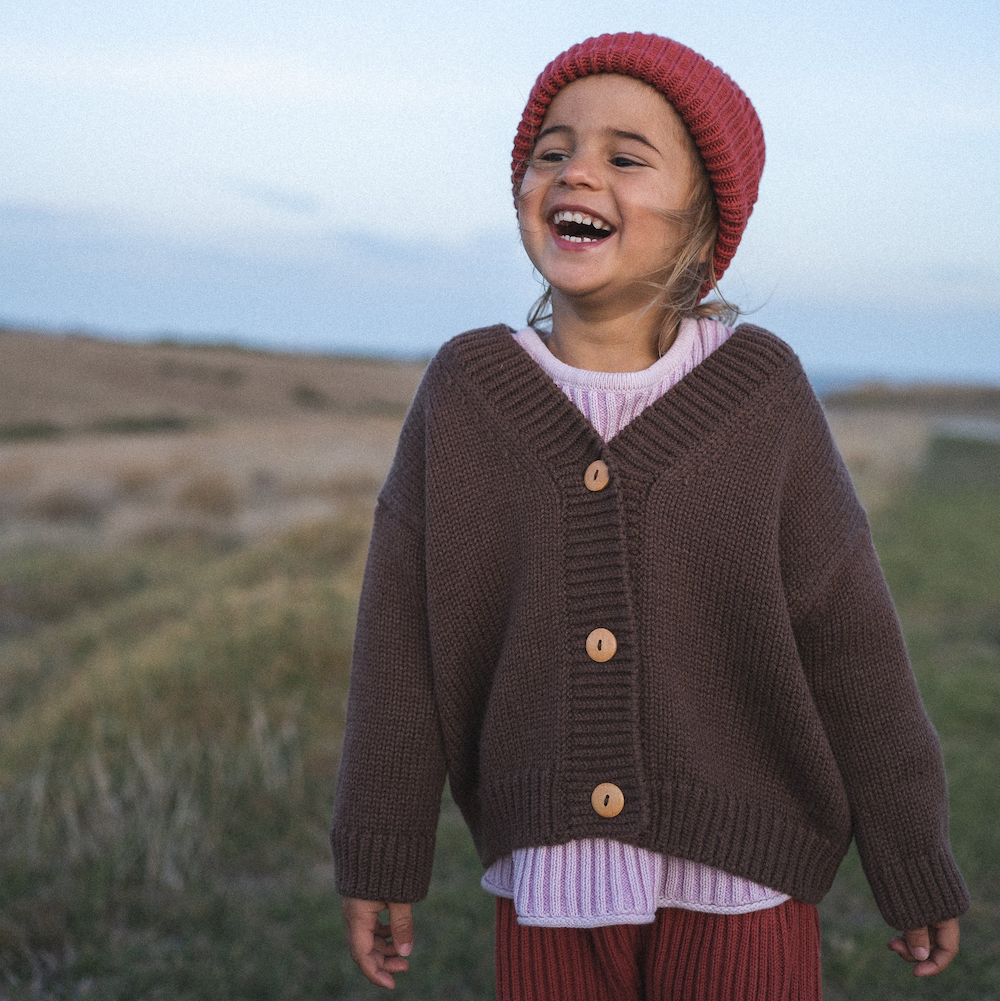 Wool Knit Cardigan Cocoa