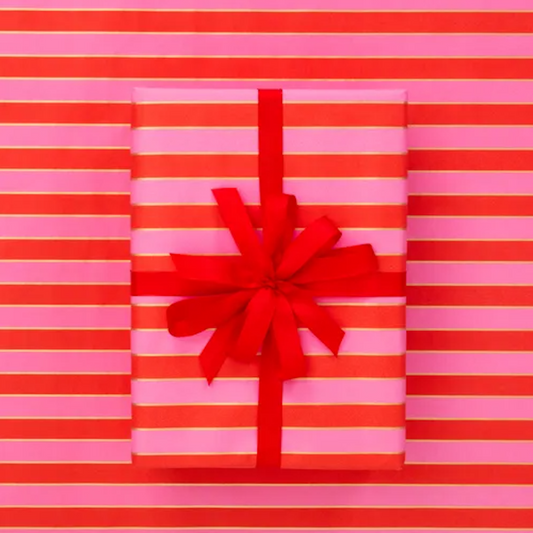 10M Wrapping Paper Nutcracker Bright Pink / Poppy Red - Store Pick Up Only