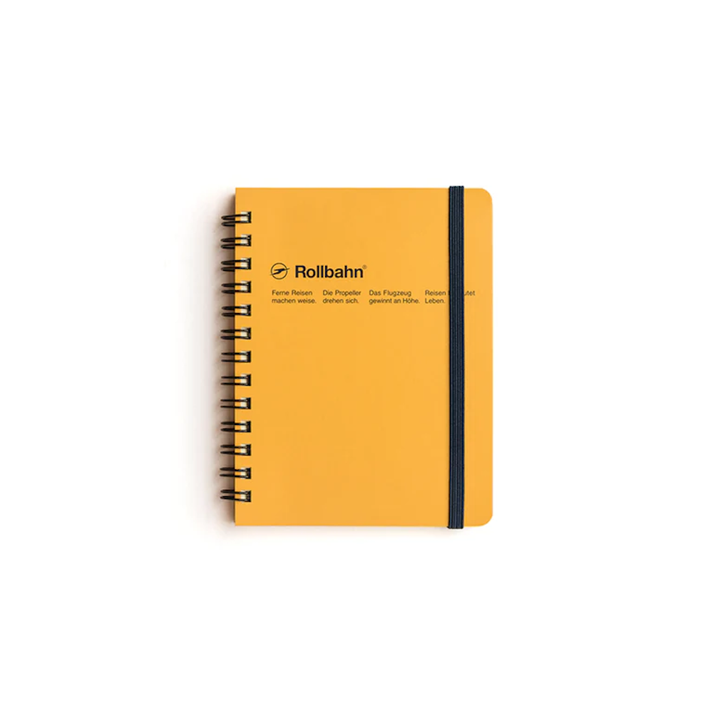 Rollbahn spiral bound grid notebook medium yellow bill s store