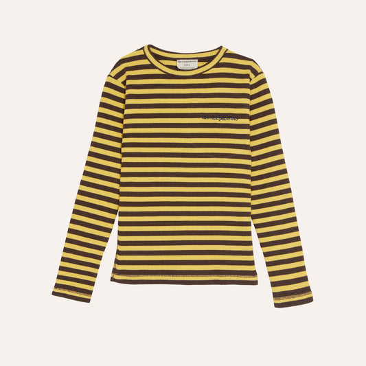 Yellow Stripes Long Sleeve Kids T-Shirt