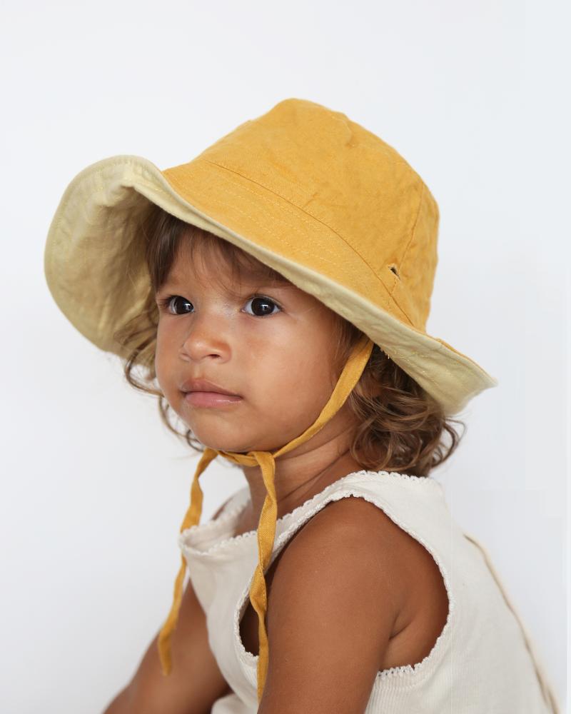 Baby Sun Hat with Ties Sunshine & Pastel