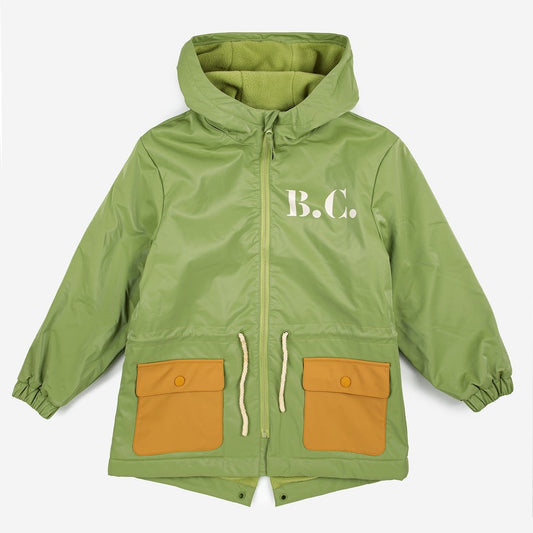 Green Colour Block BC Rain Coat