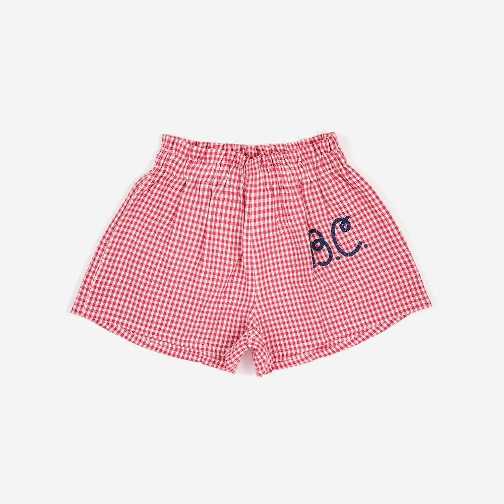 Pink Vichy Woven Shorts