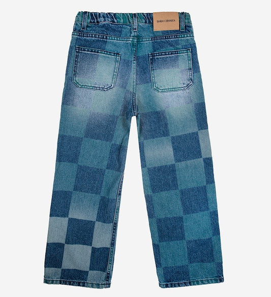 Checkerboard Denim Pants