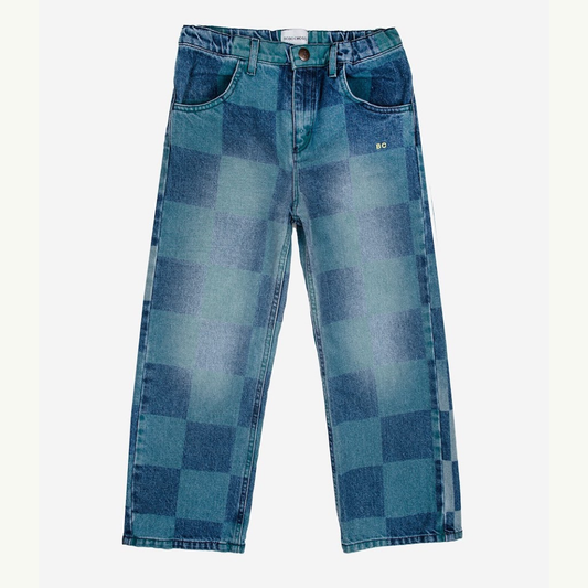 Checkerboard Denim Pants