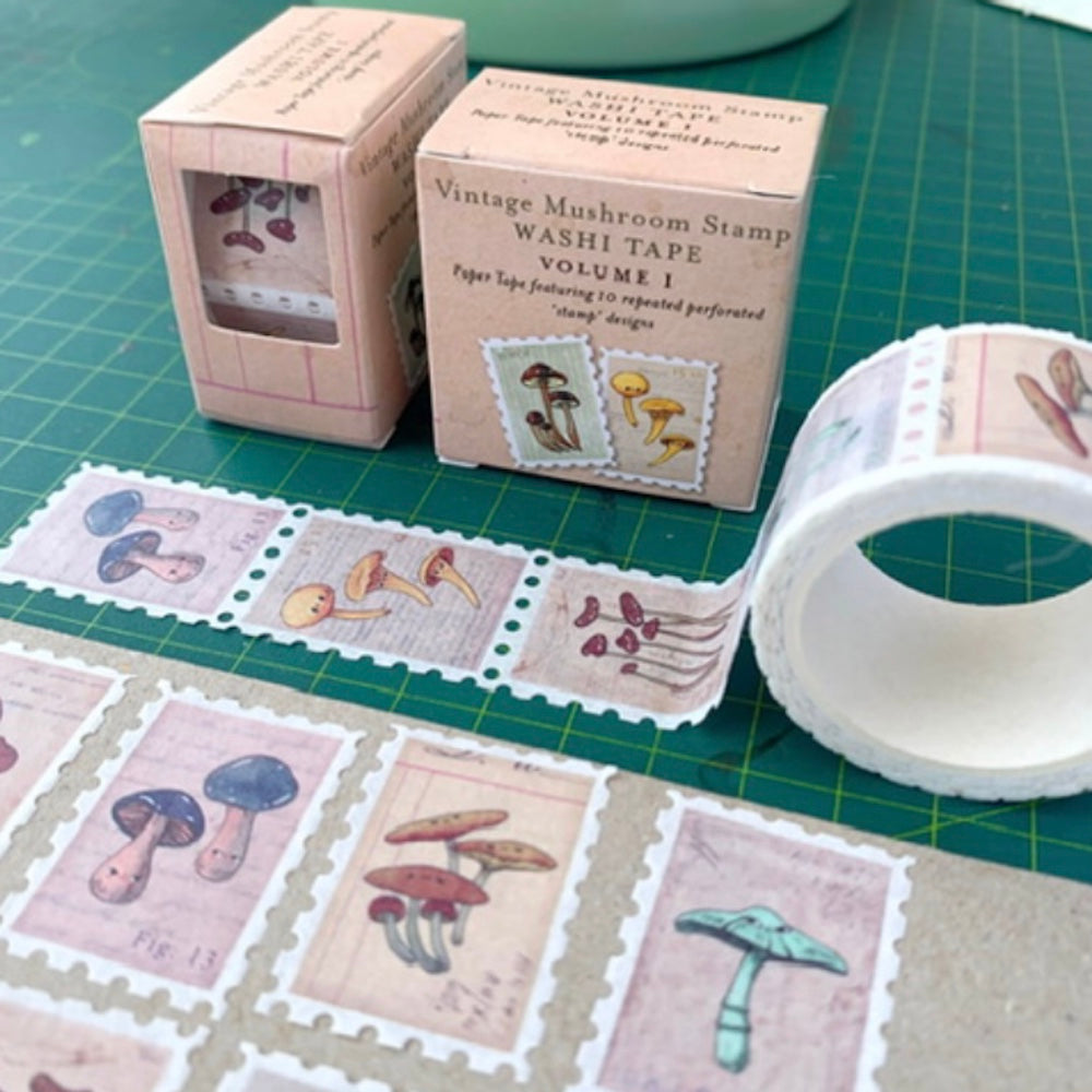 Vintage Mushroom Stamp Washi Tape Vol 1