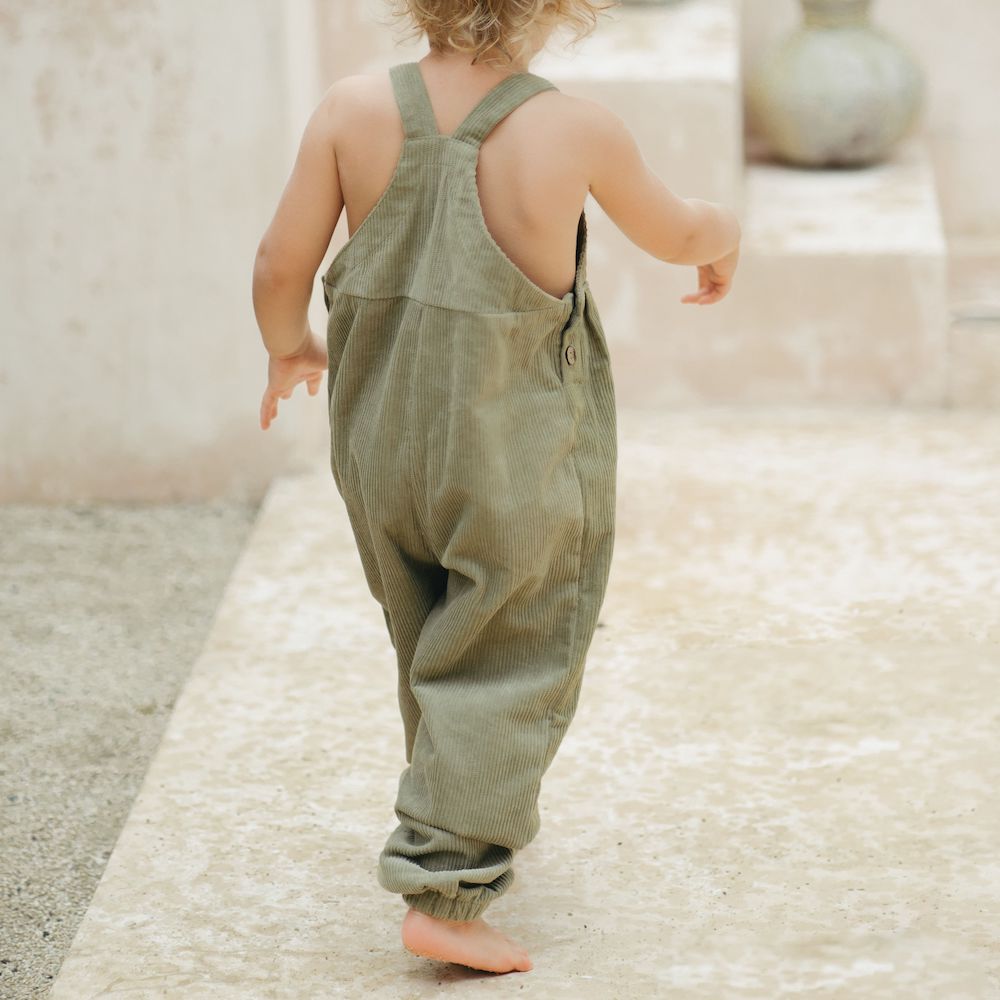 Xanthe Overalls Olive Cord - Size 4Y