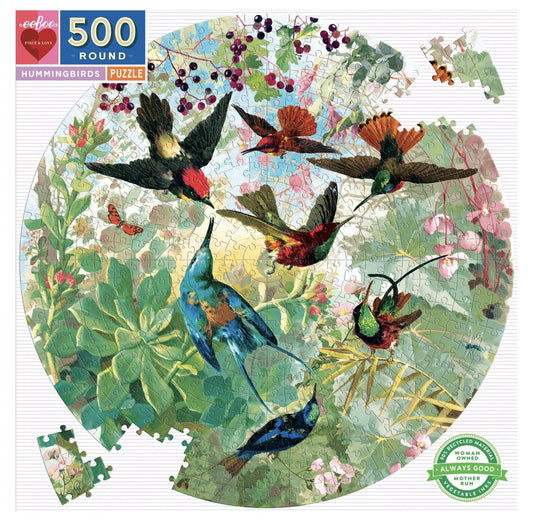 Hummingbirds 500 Piece Puzzle Round