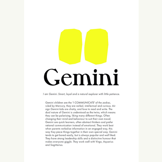 Gemini Zodiac Print