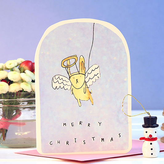 Christmas Bunny Angel Card