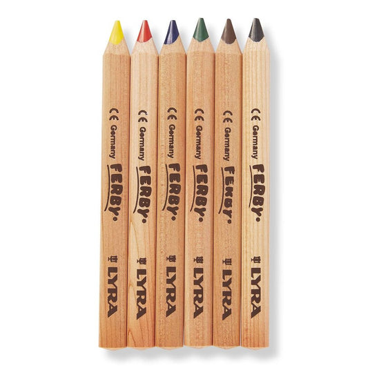 Ferby Pencils Short 6 Assorted (Unlacquered)