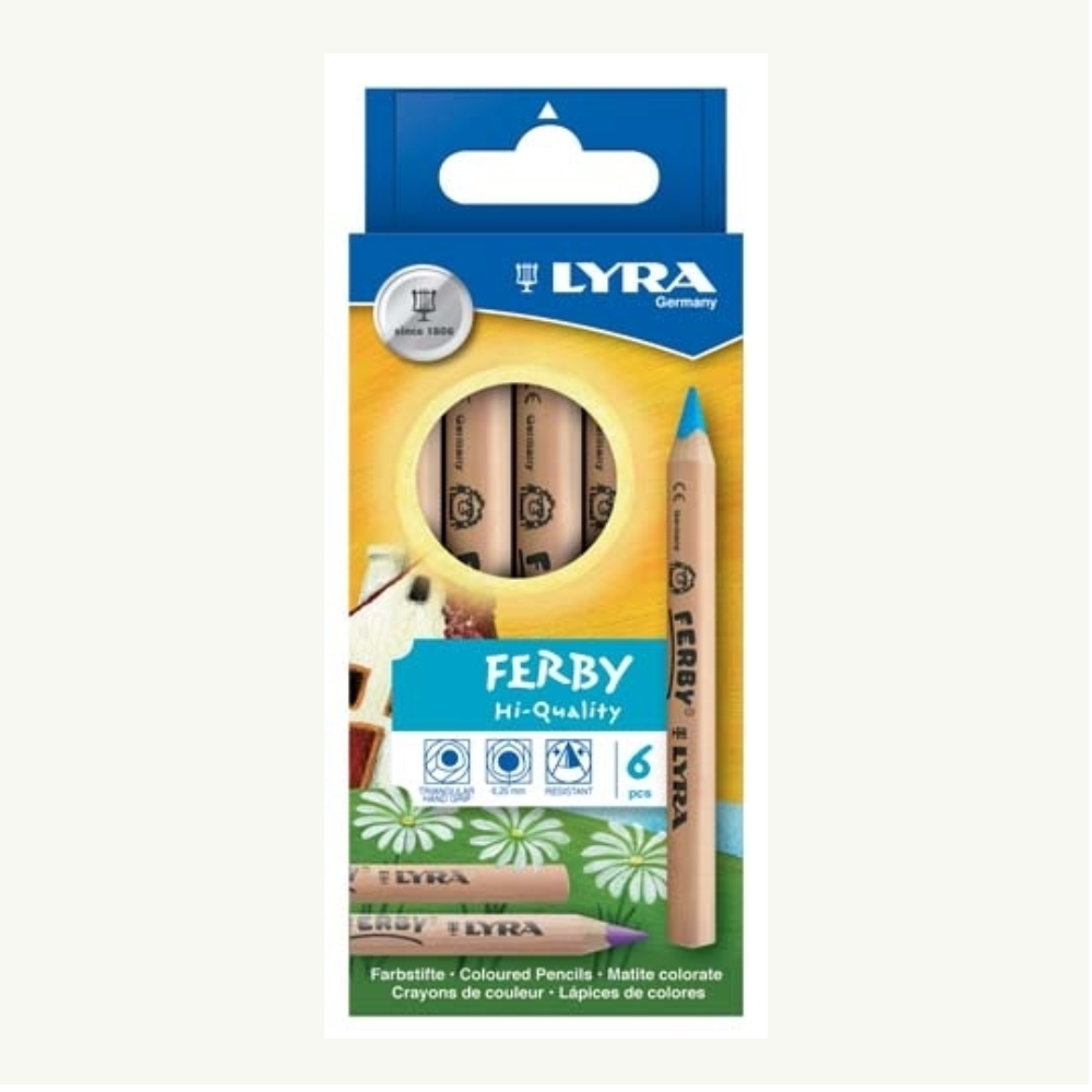 Ferby Pencils Short 6 Assorted (Unlacquered)