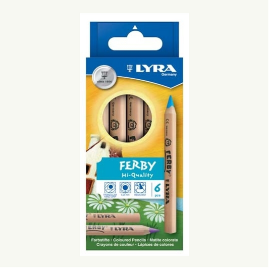 Ferby Pencils Short 6 Assorted (Unlacquered)
