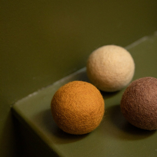 Small Plain Balls Set 3 Harmony Chestnut