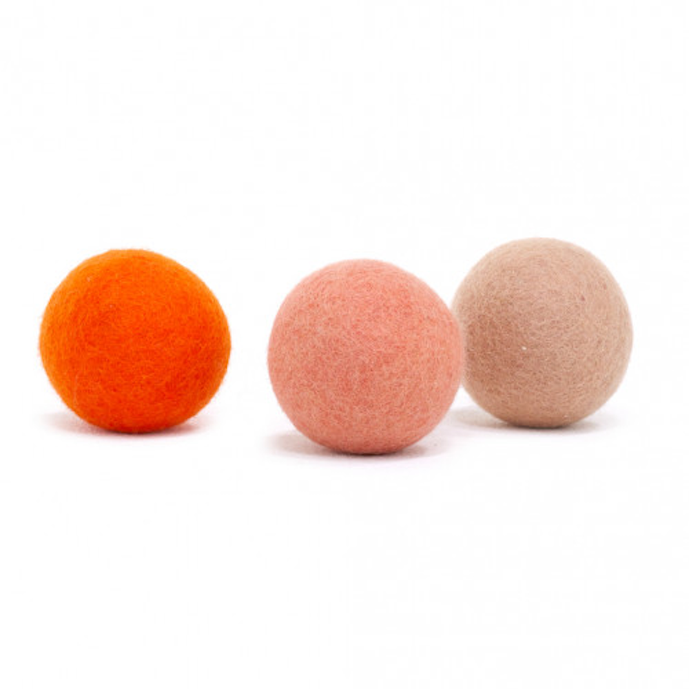 Small Plain Balls Set 3 Harmony Pure Orange