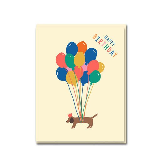 Sausage Dog Happy Birthday Greeting Card