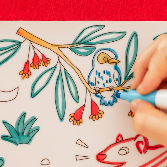 Baby Australian Animals Reusable Colouring Mat