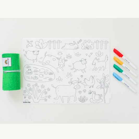 On The Farm Reusable Colouring Mat