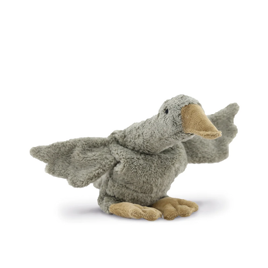 Cuddly Animal Goose Small Grey Vegan with Removable Heat/ Cold Pack